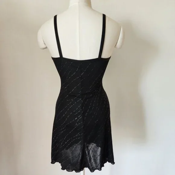 Vintage Y2K Black Sheer Minidress , whimsigoth fairy - Picture 2 of 6
